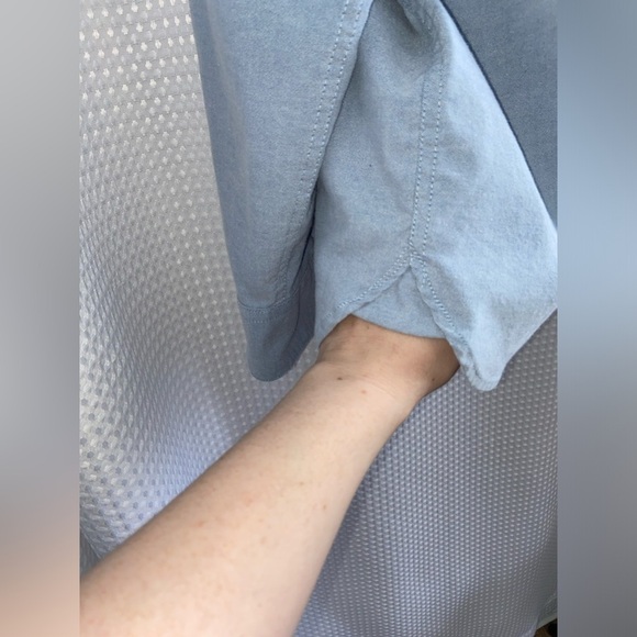 2/49$ Men’s Volcom blue OXFORD STRETCH long sleeves SHIRT size medium - Picture 9 of 16